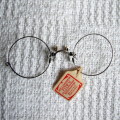 Vintage spring clip PINCE NEZ frames , unused, original label