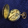 Vintage Swiss 800 Silver Pocket Watch - PINSET Movement - 6 Rubis - DETAILED ENAMEL DIAL