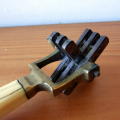 Very rare antique bone, brass and steel knife sharpening tool.