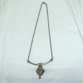 Vintage 925 Ram`s Head pendant with bar and chain