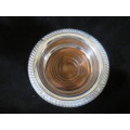 Antique silver plate and wood wine bottle coaster.