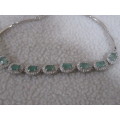 Silver and emerald bracelet