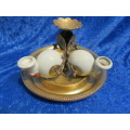 JL Encrier Bascule (Paris) porcelain and brass snail-form inkwell