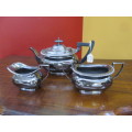 Three Piece Black Anodised Tea Set