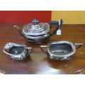 Three Piece Black Anodised Tea Set