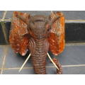Wooden elephant wall plaque