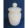 Very large white (Italian) lidded ceramic jar