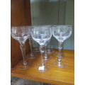 Set of 8 Stuart crystal hock glasses