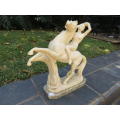 A Giannelli alabaster figurine, Nude on a Horse.