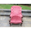 Late 19th century Victorian lady`s upholstered armchair.
