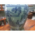Chinese vase with temple scene
