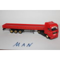 MAN  Truck and open  trailer  Huster shipping Company1:87