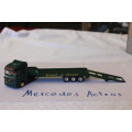 Mercedes Actros Truck and low bed  trailer with movable ramp 1:87 Sternquell  beer