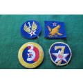 U.S.A.- 4 CLOTH BADGES  1ST, 2ND, 3RD AND 7TH AIR FORCE