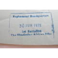 Rhodesia - Bush War - Forces Mail - Regimental HQ 1st Bn. Rhodesian African Rifles Stamp