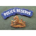 Rhodesia -British South Africa Police - BSAP - Cap Badge and Police Reserve Cloth Title