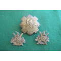 South Africa - CapeTown Highlanders Brass Glengarry and Collar Badges