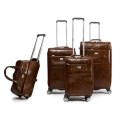 4 Piece PU Leather Vintage Trolley Luggage Bag Set (Duffle bag) Brown and Black Available