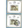 SWA 1987,19 FebPhilatelic FoundationTBaines Miniature Sheet,1 Mint and1 Used,NH CV R170.00 Viewscans