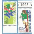 RSA .1995, 25 May.Rugby Worldcup Tournament 1995,Set of 2 Mint NH, CV R 12.00 View scans
