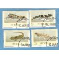 Zimbabwe 1989, 10 January. Geckos of  Zimbabwe.Set of 4 Used Stamps,NH. CV +/- R  86.00 Viewscans