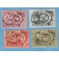 Hungary.1950 .Five Year Plan.  4 Used Stamps.Rears slightly marked.  CV +/- R 20.00 View scans