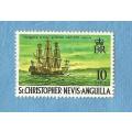 St.Christopher- Nevis Anguilla.1970.Smuggling Ship.  1 Mint Stamp . CV+/- R 6.00 View scans