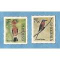 Rhodesia.1971. Native Birds . 2 Mint stamps.slight mark.  CV+/- R 99.00 View scans