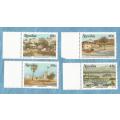 Namibia .1991. Tourist Camps. Set of 4 Mint Stamps NH. CV+/- R 34.00 View scans