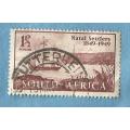 Union of S.A. 1949. Cent.Arrival British Settlers Natal . 1 Used Stamp.   CV+/- R 5.00  View scans