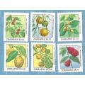 Zimbabwe. 2000. Wild Fruits. 6 Mint NH Stamps .  CV +/- R 22.00 View scans