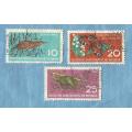German DDR .1959. Nature Protection. 3 Used Stamps.  CV+/- R 15.00 View scans