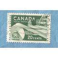Canada. 1956. Pulp & Paper Industry.  1 Used Stamp.    CV+/-  R 6.00 View scans