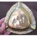 Vintage Antique Solid Brass STUNNING Embossed Ashtray