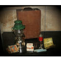 Vintage Coleman 249 Lantern in wooden box with accessories-Filler can,generators and more