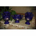 Vintage 1990 deluxe 3-Piece Stoneware Kobalt Vase Set Made in Taiwan expressly for YDC,York-as new
