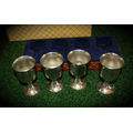 4 Vintage Ianthe EPNS wine Goblets in Box 370x151x80mm