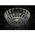 Echt Bleikristal Geprest -Crystal vase 55x156mm on silver plated tray 182mm