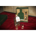 Collectable 1994 Holmegaard Christmas Bottle and 4 Dram Glasses designed by Michael Bang-Denmark
