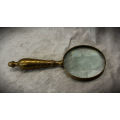 Large Antique Brass magnifying Glass-No scratches on Glass
