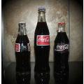 3 different Vintage Glass Coca-Cola bottles unopened 2 x 200ml 1x1995 AND 1 X 300ML 1998