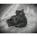 2 Hand Carved Soapstone Origanal THE WOLF SCULPTURES made Canada