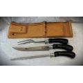 Prestige Stainless Steel carving set on wood stand - in Made in England box without lid. as new
