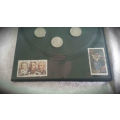 South Africa Coin and Stamp Combo-5 cents 1965 x2,1968 x2,and 1983 x 2 and stamps(see all R1 auction