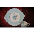 Imperial Fine Bone China -warranted 22 KT Gold Cake Plate and Creamer