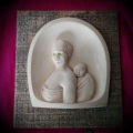 1968 Gesso Sculpture of Xhosa  mother and child  by Robert Bain well known SA artist. 1.85kg