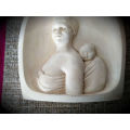 1968 Gesso Sculpture of Xhosa  mother and child  by Robert Bain well known SA artist. 1.85kg