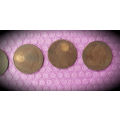 6 Circulated one pennys 1890's