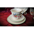 2 small Vintage Porcelain duo's and a Creamer-both Side plates with hairline Cracks