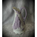 Antique 1847 Samual Alcock & Son Naomi & Her Daughters-In-Law Lavender Parian Jug-Repaired